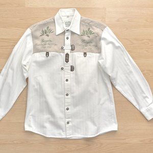 Nockstein Trachten Tradition Aus Den Alpen Men's Cotton Button Up Shirt, Size M